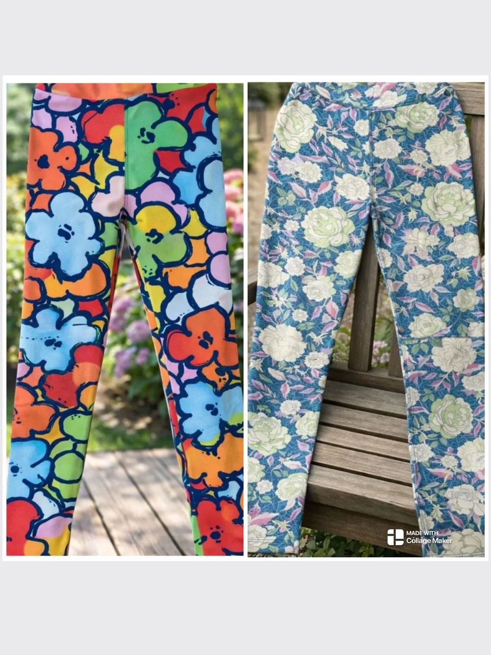 Girls Lularoe Floral Print Leggings - Bright Multicolor size Large/ XL